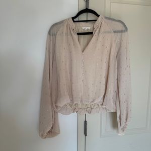 Blu PepPer Beige Gold Detail Blouse